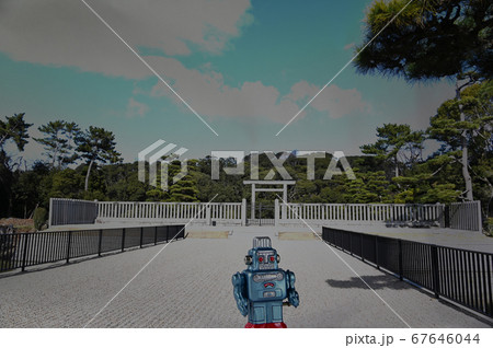 仁徳天皇陵古墳とロボット 仁徳天皇陵古墳とロボット 67646044