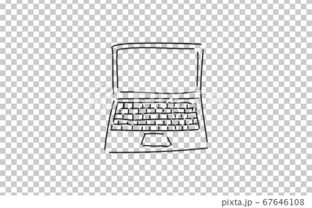 Analog handwriting style loose touch icon: laptop 67646108