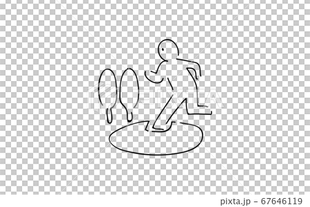 アナログ手書き風のゆるいタッチのアイコン：地域の避難所 67646119