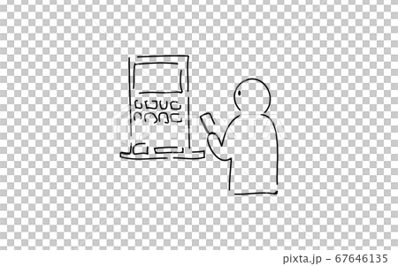 アナログ手書き風のゆるいタッチのアイコン：切符売り場 67646135