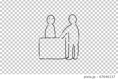 アナログ手書き風のゆるいタッチのアイコン：受付カウンター 67646137