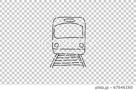 Analog Handwriting Style Loose Touch Icon Train Stock Illustration