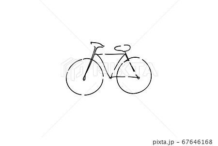 Analog Handwriting Style Loose Touch Icon Bicycle Stock Illustration