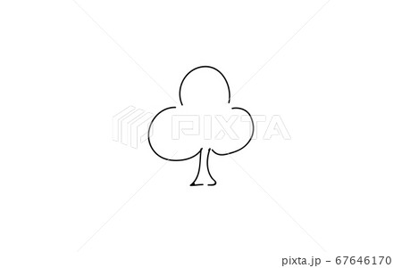 アナログ手書き風のゆるいタッチのアイコン クローバーのイラスト素材