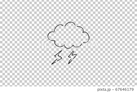 アナログ手書き風のゆるいタッチのアイコン：雷雲 67646179