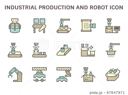 Industrial production robot and computer control Industrial production robot and computer control 67647971