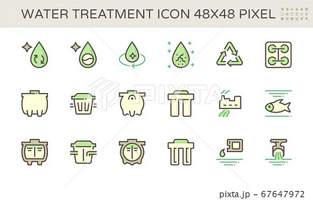 Water treatment and septic tank vector icon set Water treatment and septic tank vector icon set 67647972