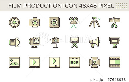 Film and film production vector icon set design, Film and film production vector icon set design, 67648038