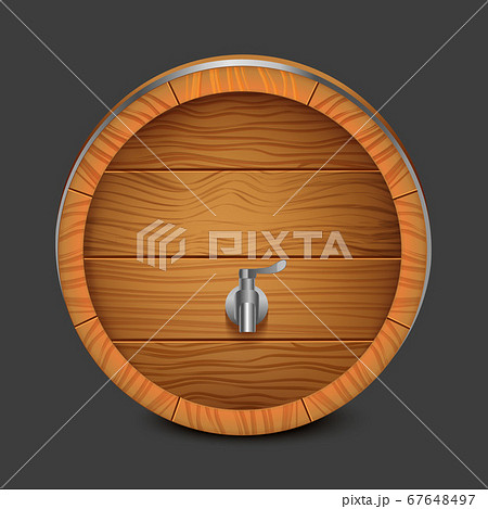 Realistic 3d Detailed Wooden Barrel. Vector 67648497