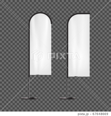 Realistic 3d Detailed White Blank Expo Banner Flag Template Mockup Set. Vector 67648669