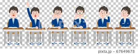 A set of male students taking a seat 67649678