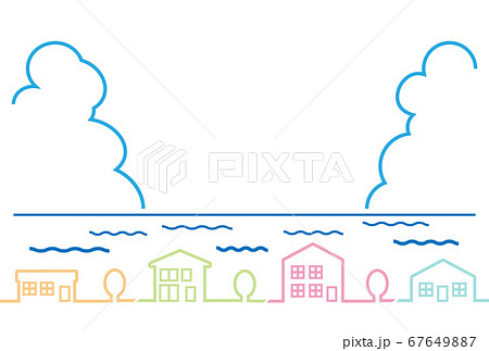 街並み 海 波 入道雲 街並み 海 波 入道雲 67649887