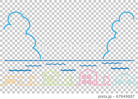 街並み 海 波 入道雲 街並み 海 波 入道雲 67649887