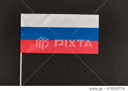 Flag of Russian Federation on black background. Flag of Russian Federation on black background. 67650774
