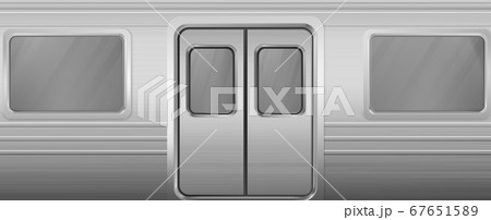 Train wagon with windows and closed doors 67651589