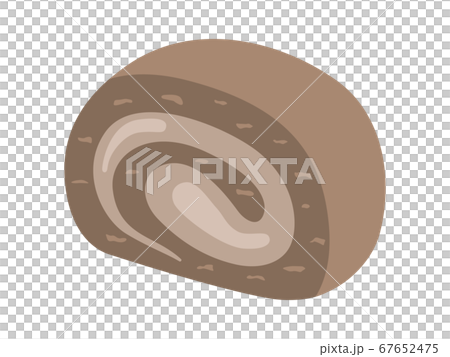 Illustration of cut chocolate roll cake 67652475