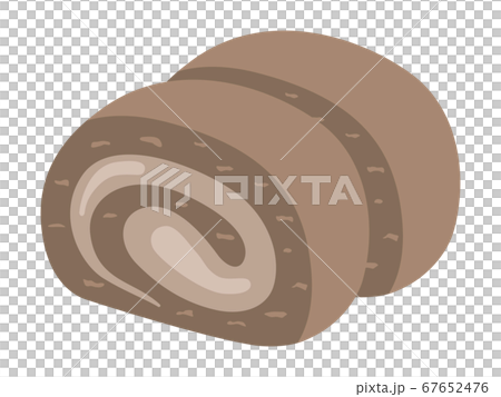 切好的巧克力卷蛋糕的插圖 切好的巧克力卷蛋糕的插圖 67652476