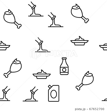 Sauce Spicy Cream Vector Seamless Pattern 67652700