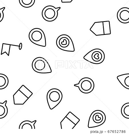 Marker Pointer Gps Map Vector Seamless Pattern 67652786