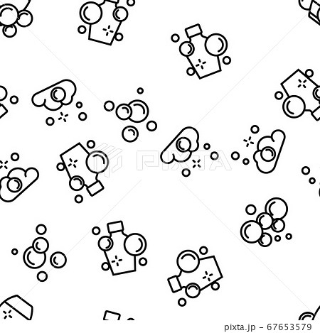 Soap Bubbles And Foam Vector Seamless Pattern 67653579