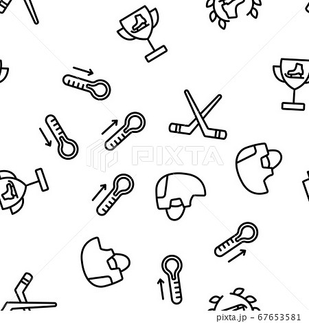Skate Sport Equipment Vector Seamless Pattern Skate Sport Equipment Vector Seamless Pattern 67653581