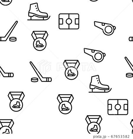 Skate Sport Equipment Vector Seamless Pattern Skate Sport Equipment Vector Seamless Pattern 67653582