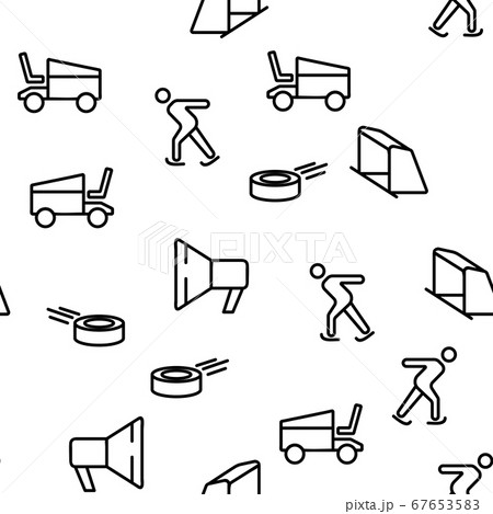Skate Sport Equipment Vector Seamless Pattern Skate Sport Equipment Vector Seamless Pattern 67653583