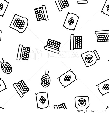 Caviar Tasty Seafood Vector Seamless Pattern Caviar Tasty Seafood Vector Seamless Pattern 67653663