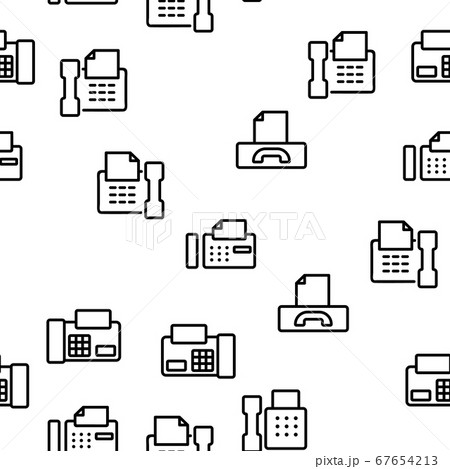 Fax Printer Vector Seamless Pattern 67654213