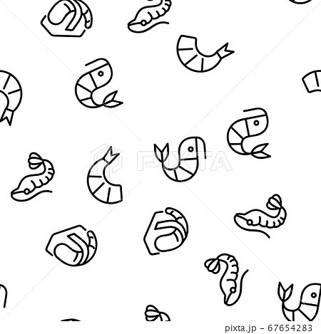 Shrimp Food Vector Seamless Pattern Shrimp Food Vector Seamless Pattern 67654283