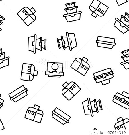 Lunch Box Vector Seamless Pattern 67654319