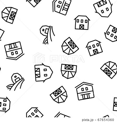 Farmhouse Vector Seamless Pattern Farmhouse Vector Seamless Pattern 67654360