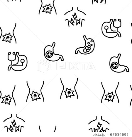 Stomach Organ Vector Seamless Pattern 67654695