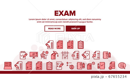 Exam Test Landing Header Vector Exam Test Landing Header Vector 67655234