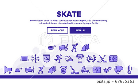 Skate Sport Equipment Landing Header Vector Skate Sport Equipment Landing Header Vector 67655263