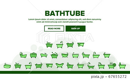Bathtube And Shower Landing Header Vector Bathtube And Shower Landing Header Vector 67655272