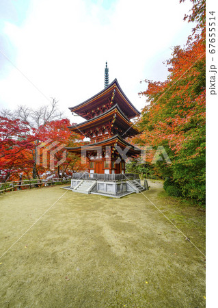 奈良　秋の岡寺の三重宝塔 67655514