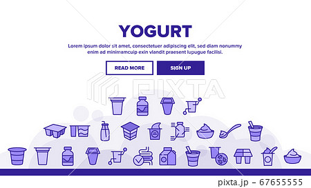Yogurt Dairy Nutrition Landing Header Vector 67655555
