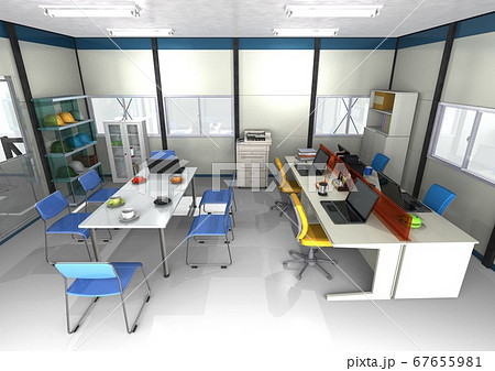 建築 建設 土木 整備などの工事現場事務所イメージ 3dcg のイラスト素材