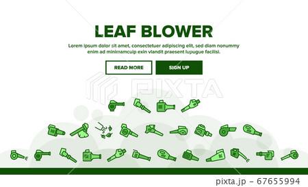 Leaf Blower Equipment Landing Header Vector 67655994
