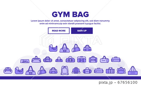 Gym Bag Accessory Landing Header Vector 67656100