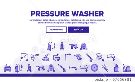 Pressure Washer Tool Landing Header Vector 67656381