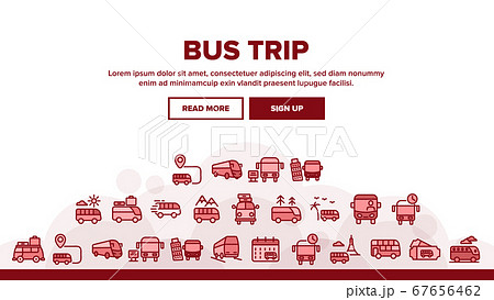 Bus Trip And Travel Landing Header Vector 67656462