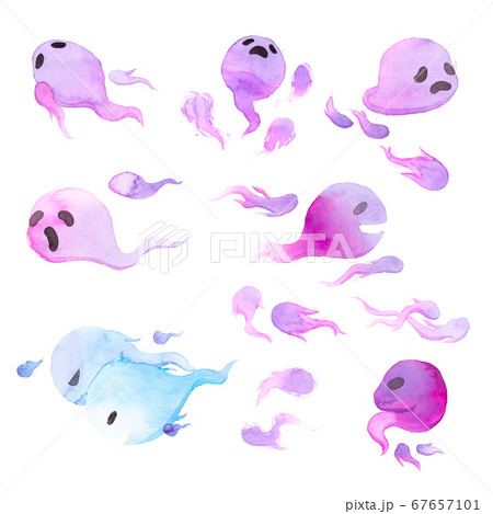 little cute ghost. watercolor hand painting isolate on white background, clipping path. Perfect for halloween invitations, and postcard. little cute ghost. watercolor hand painting isolate on white background, clipping path. Perfect for halloween invitations, and postcard. 67657101
