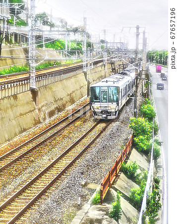 快速電車の走行風景　JR山陽本線 67657196