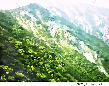 大山稜線の風景【横構図】 67657199