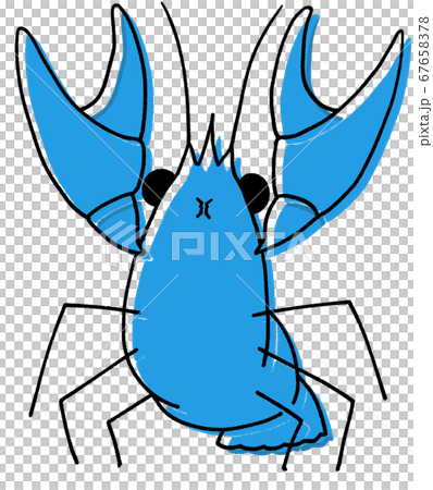 威嚇するニホンザリガニ 青色 色ずれ のイラスト素材 威嚇するニホンザリガニ 青色 色ずれ のイラスト素材