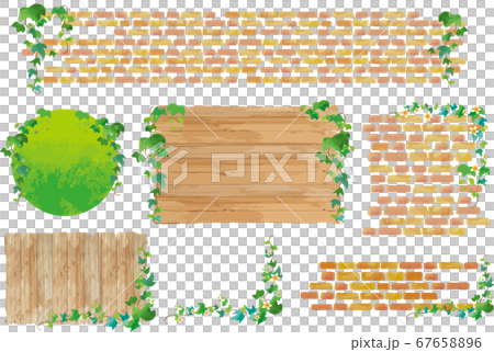 Brick and woodgrain frame set 67658896