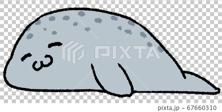 A sesame seal that lays down with a smile 67660310