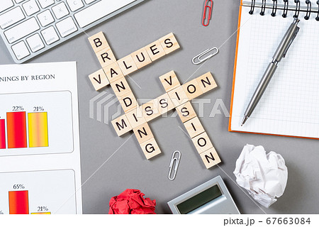 Brand value concept with words from cubes 67663084